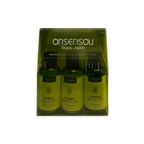 ONSENSOU Scalp Care Shampoo & Treatment & Body Cleanser Travel Set